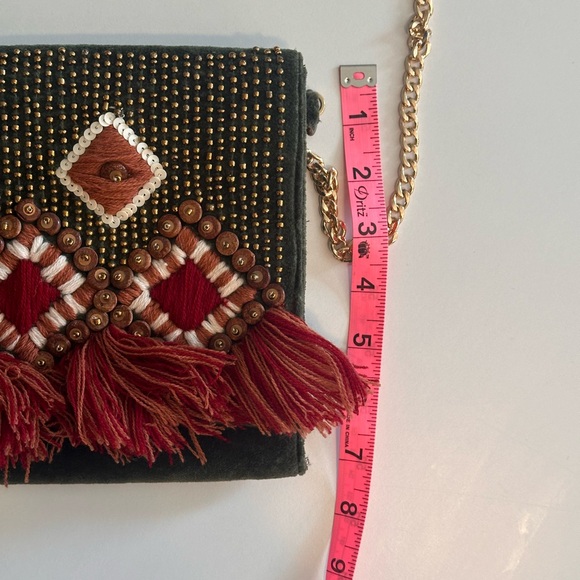 Francesca’s Velvet Beaded Tassel Clutch Purse - Picture 10 of 10